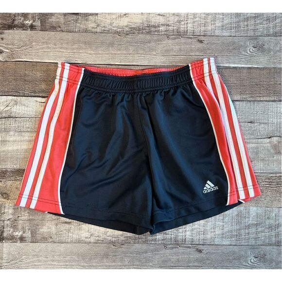 Adidas Athletic Black Pink Side Stripe Running Jogging Walking Casual Shorts SMA - Picture 1 of 9
